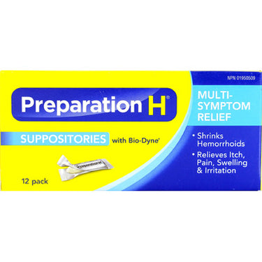 Preparation H Suppositories with Bio-Dyne